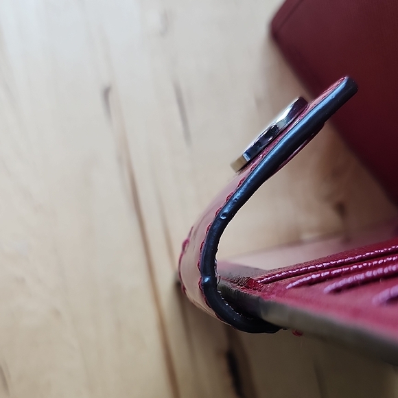 Coach Brown and Burgundy Canvas Wallet - Picture 8 of 8